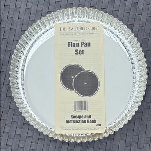 NWOT The Pampered Chef 10” Metal Flan Pan Set #1700